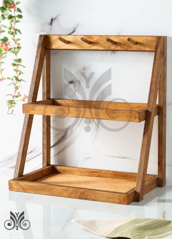 استند چوبی آویز دار ، استند چوبی